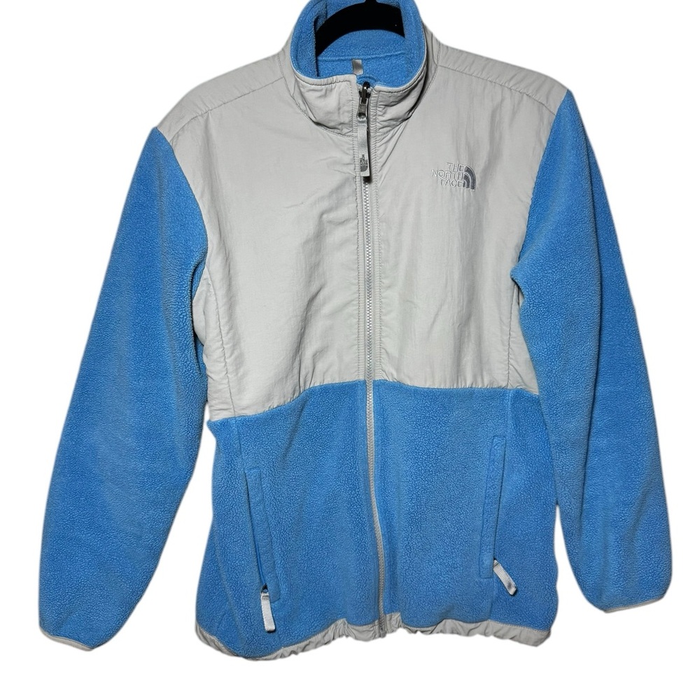 The North Face Girl’s Blue & Gray Denali Fleece Zip Up Jacket Size XL